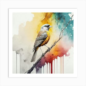 Bird Watercolor Painting Art Print