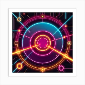 Retro Futuristic Elements,Retro Futuristic Background,Retro Futuristic Templates (37) Art Print