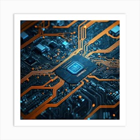 Cpu Circuit Board Art Print