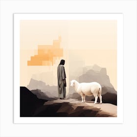 Jesus and the Parable Of The Lost Sheep Art Print