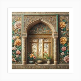 Window With Roses 3 Art Print