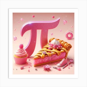 Pi pink Art Print