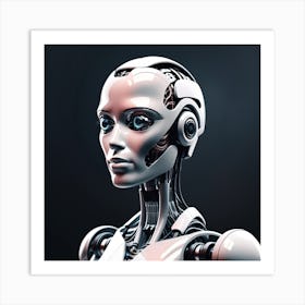 3d Rendering Of A Female Robot Art Print