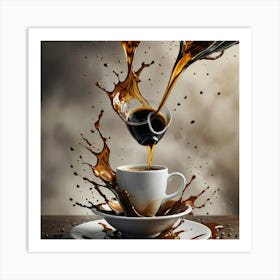 Coffee Splashing Art Print