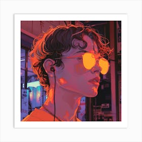 Girl With Sunglasses Art Print