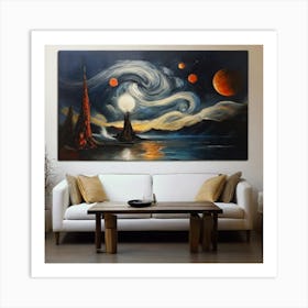 Planets And Stars Art Print