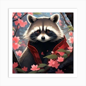 Japanese Raccoon 4 Art Print