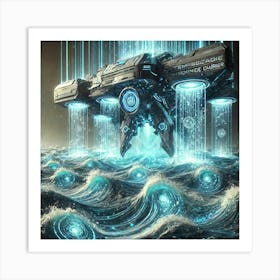 Cascade Sovereignty Scifi Tempest Tide Carrier Drones Art Print