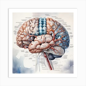 Vascular Anatomy Of The Brain Art Print
