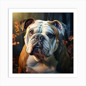 Bulldog In The Forest Art Print