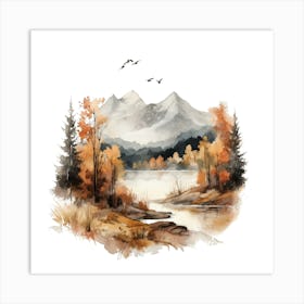 Watercolor Landscape Painting 21 Art Print