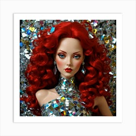 Red Haired Doll Art Print