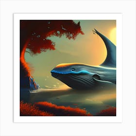 Whales In The Sea Art Print