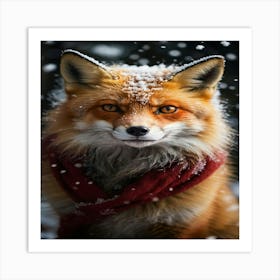 Fox In The Snow Art Print