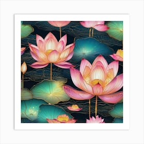 Lotus pool Art Print