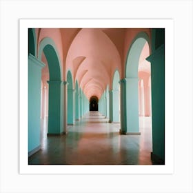 Pink And Blue Arches 1 Art Print