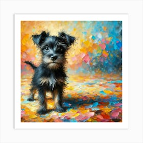 Black puppy Art Print