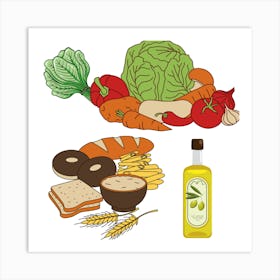 Healthy Food Art Print