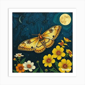 Moonlight Moth Art Print