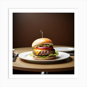 Hamburger On A Plate 66 Art Print