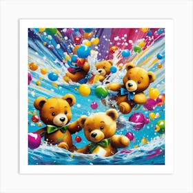 Teddy Bears In The Water 2 Art Print