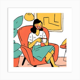 Woman In A Chair Art Print