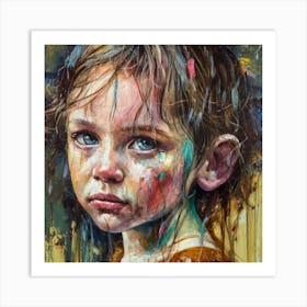 Girl With Blue Eyes Art Print