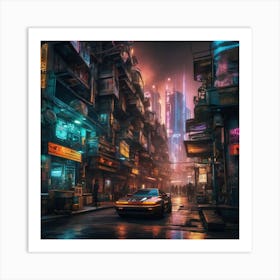 Cyberpunk City Art Print