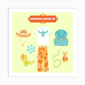 Western Dress Up Art Print