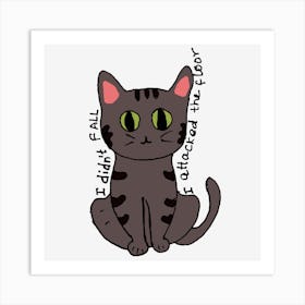 Funny Illustration Of A Innocent Cat Art Print