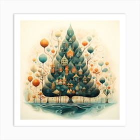 Teal Tidings: Vintage Vibes 1 Art Print