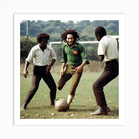 Bob Marley Playing Soccer Art Print