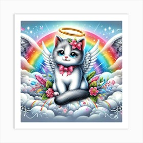 Angel Cat 3 Art Print