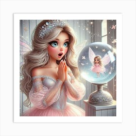 Fairy Princess & the Snow Globe 6 Art Print