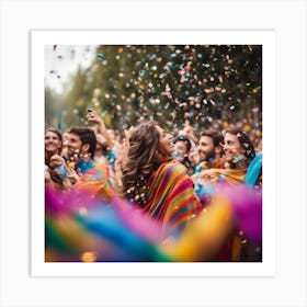 Holi Party Art Print