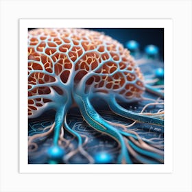 Brain On A Circuit Board 103 Art Print