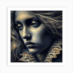 Woman With Long Hair 1 Art Print