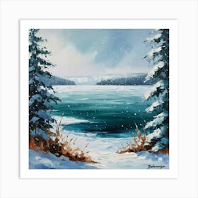 Frozen Winter Lake Art Print