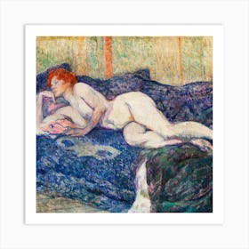 Nude On A Bed Art Print