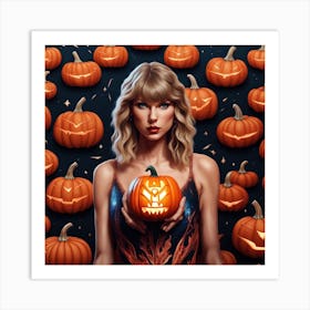 Taylor Swift Pumpkin Painting Art Print