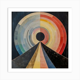 Radiant Geometric Portal - Multicolor Circular Abstract Art Art Print