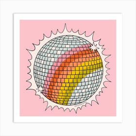 Rainbow Disco Ball Art Print