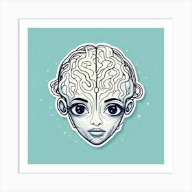 Girl With A Brain 4 Art Print