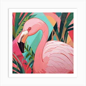 Cubism Art, Flamingo 1 Art Print