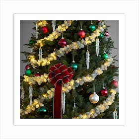 Christmas Tree With Ornaments Art Print