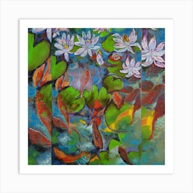 koi and lotuses Art Print