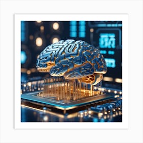 Brain On A Circuit Board 69 Art Print