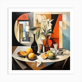 Table With Oranges Art Print