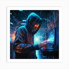 Cyber Hacker Art Print