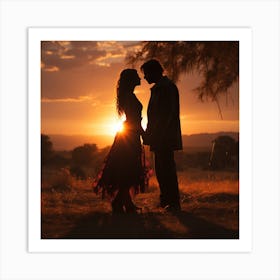 Sunset Couple Art Print